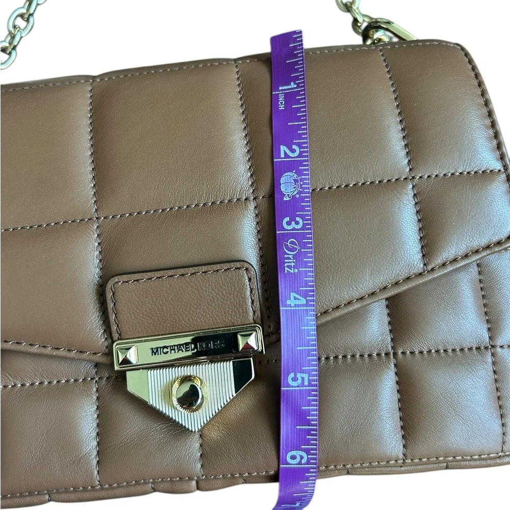 MICHAEL MICHAEL KORS SoHo Large Quilted Leather‎ Shoulder Bag Camel Tan